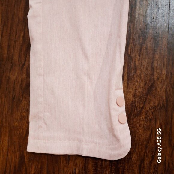 Tribal Womens Blush Pink Buttoned Hem Pants Size 8 Rayon/Nylon/Spandex Blend - Picture 2 of 8